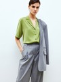 Рубашка в пижамном стиле (из искусственного шелка) Травяной цвет