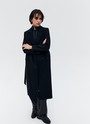 Двубортное пальто с ремнем Черный цвет