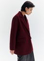 Однобортное пальто-жакет Бордовый цвет