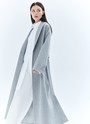 Пальто-халат миди с шалевым воротником (premium) Серый цвет