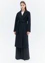 Пальто-халат из шерсти и кашемира (premium) Черный цвет