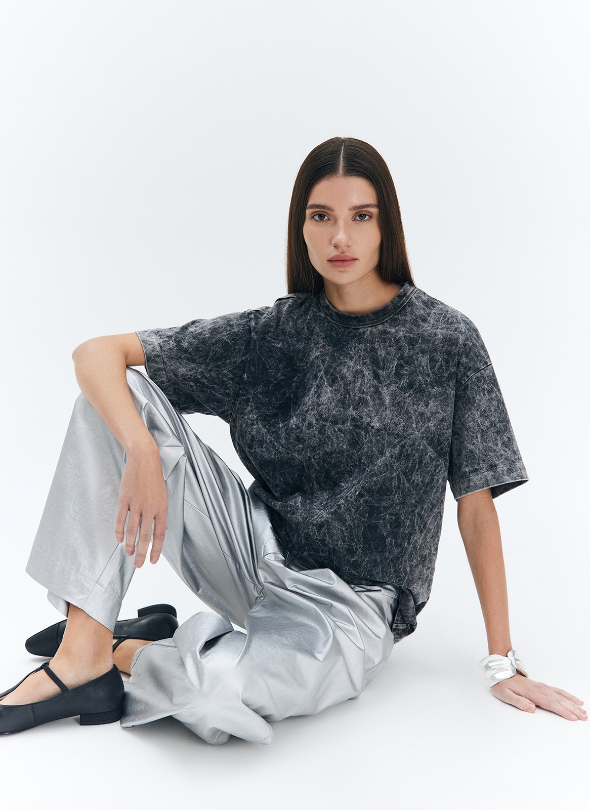 футболка oversize гранж Темно-серый цвет купить в All We Need