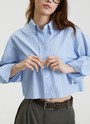 Рубашка укороченная из испанского хлопка Голубой цвет