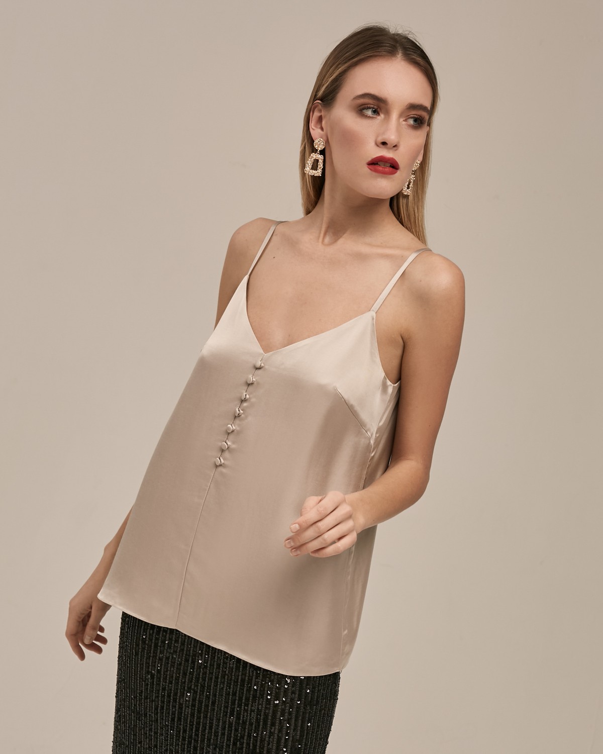 beige cami top