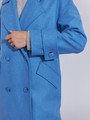 Пальто-кокон двубортное Синий цвет