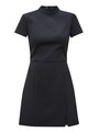 Платье-мини с коротким рукавом из костюмной ткани Темно-серый цвет