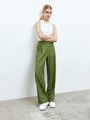 Широкие, длинные брюки на низкой посадке Травяной цвет
