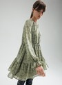 Платье-мини с ярусами Оливковый цвет