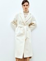 Пальто-халат из премиальной шерсти Молочный цвет