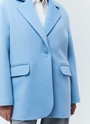 Однобортное пальто-жакет Голубой цвет