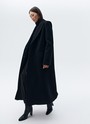 Двубортное удлиненное пальто Черный цвет