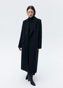 Двубортное удлиненное пальто Черный цвет