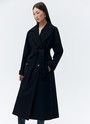 Двубортное пальто-тренч, CO048-А Черный цвет