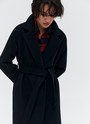 Пальто-халат из премиальной шерсти Черный цвет