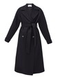 Двубортное пальто-тренч, CO048-А Черный цвет
