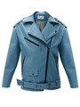 Куртка-косуха oversize из экокожи Серо-синий цвет