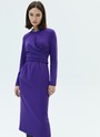 Платье с узлом на талии Сине-фиолетовый цвет