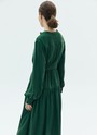 Платье миди со сборкой на юбке Зеленый цвет
