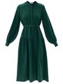 Платье миди со сборкой на юбке Зеленый цвет