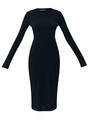 Платье миди с длинным рукавом Черный цвет