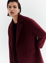 Однобортное пальто-жакет Бордовый цвет