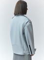 Куртка-косуха oversize из экокожи Светло-серый цвет