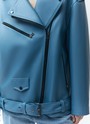 Куртка-косуха oversize из экокожи Серо-синий цвет