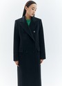 Пальто двубортное удлинненое (премиум) Темно-серый цвет
