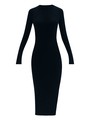 Платье миди облегающее (вязанный трикотаж) Черный цвет