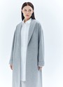 Пальто-халат миди с шалевым воротником (premium) Серый цвет