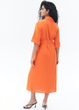 Платье миди из льна Оранжевый цвет