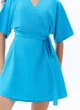 Платье с запахом мини Голубой цвет