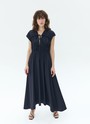 Платье миди со сборками (trend) Темно-синий цвет