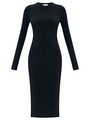 Облегающее платье миди в рубчик Черный цвет