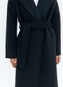 Пальто-халат из шерсти и кашемира (premium) Черный цвет