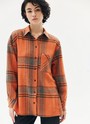 Рубашка клетчатая oversize Рыже-серый цвет