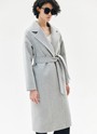 Пальто-халат из шерсти и кашемира (premium) Светло-серый цвет