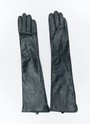 Длинные перчатки из натуральной кожи Черный цвет