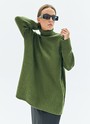 Трикотажный джемпер с длинным рукавом для женщины Зеленый цвет