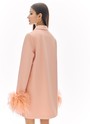Платье с отстегивающимися перьями Пыльно-розовый цвет