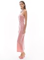 Облегающее платье миди из бархата на бретелях Светло-розовый цвет
