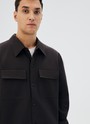 Куртка-рубашка на кнопках с накладными карманами Шоколадный цвет