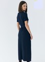 Платье миди с ремнем из итальянской вискозы Темно-синий цвет