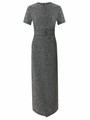 Платье миди с ремнем из итальянской шерсти Черно-белый елочка цвет
