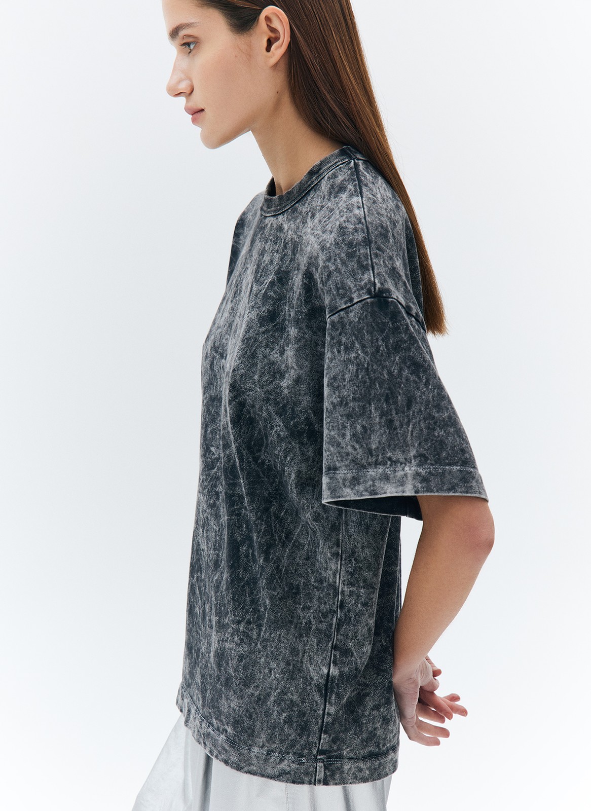 футболка oversize гранж Темно-серый цвет купить в All We Need