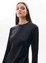 Платье миди по косой из натурального шелка (premium) Черный цвет