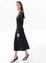 Платье миди по косой из натурального шелка (premium) Черный цвет