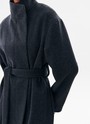 Пальто-кимоно с поясом Темно-серый цвет