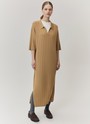 Трикотажное платье с коротким рукавом для женщины Бежевый цвет