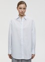 Рубашка объёмная из испанского хлопка Бело-голубой цвет